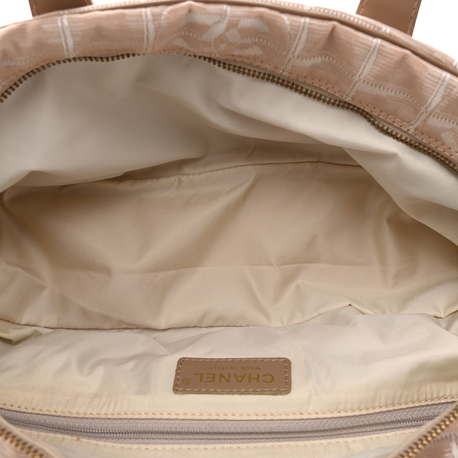Chanel Nylon Travel Bowler Beige 5 of 14