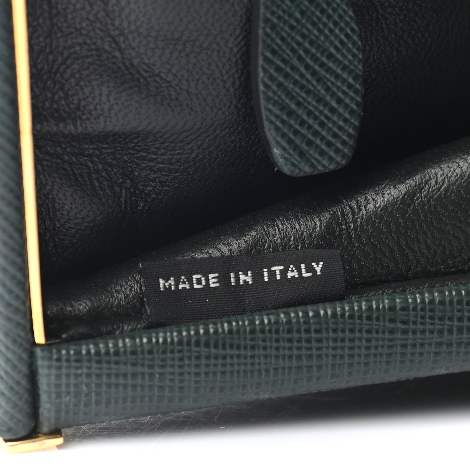 Prada Saffiano Lux East West Frame Clutch Smeraldo 7 of 7