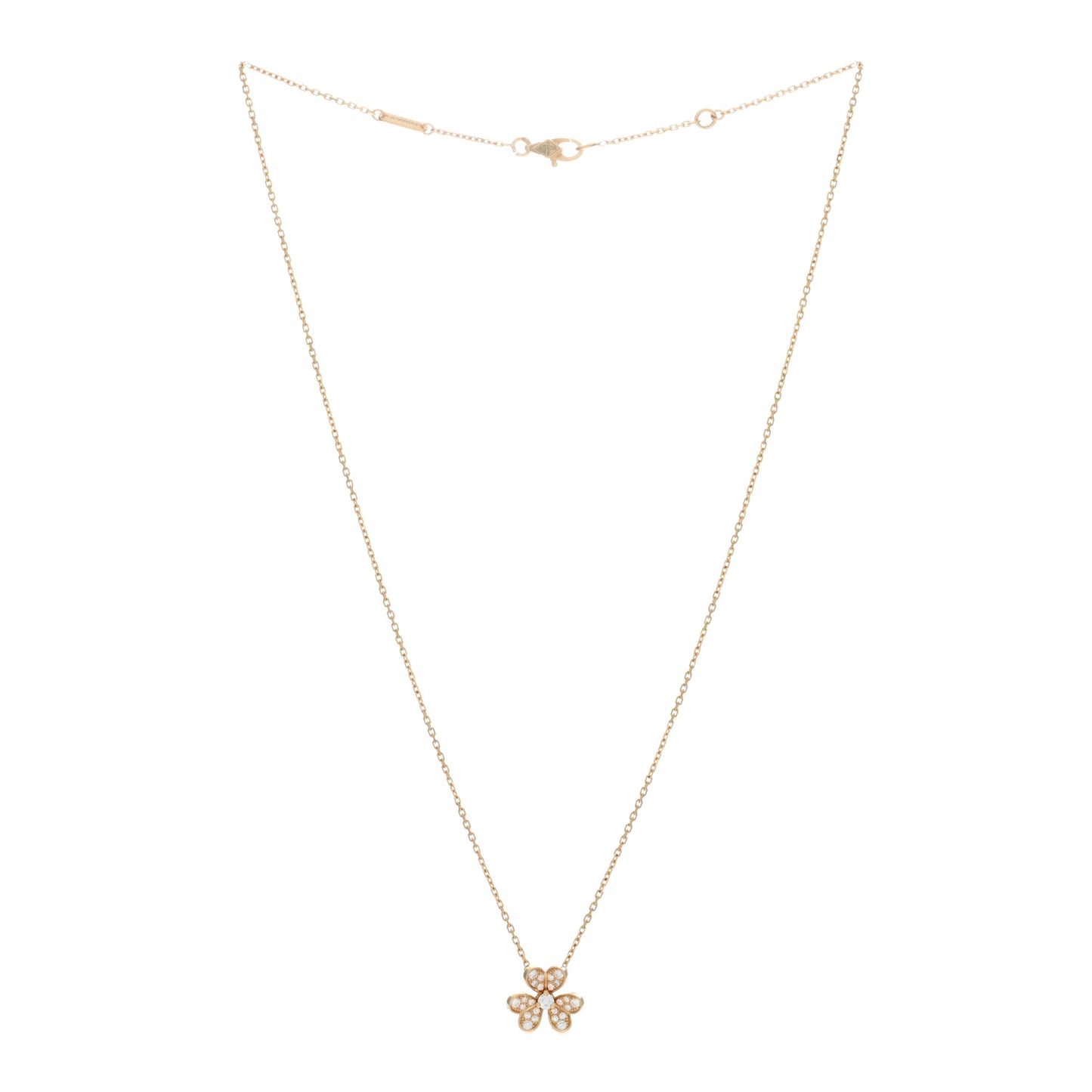 18K Yellow Gold Diamond Mini Frivole Pendant Pave Necklace