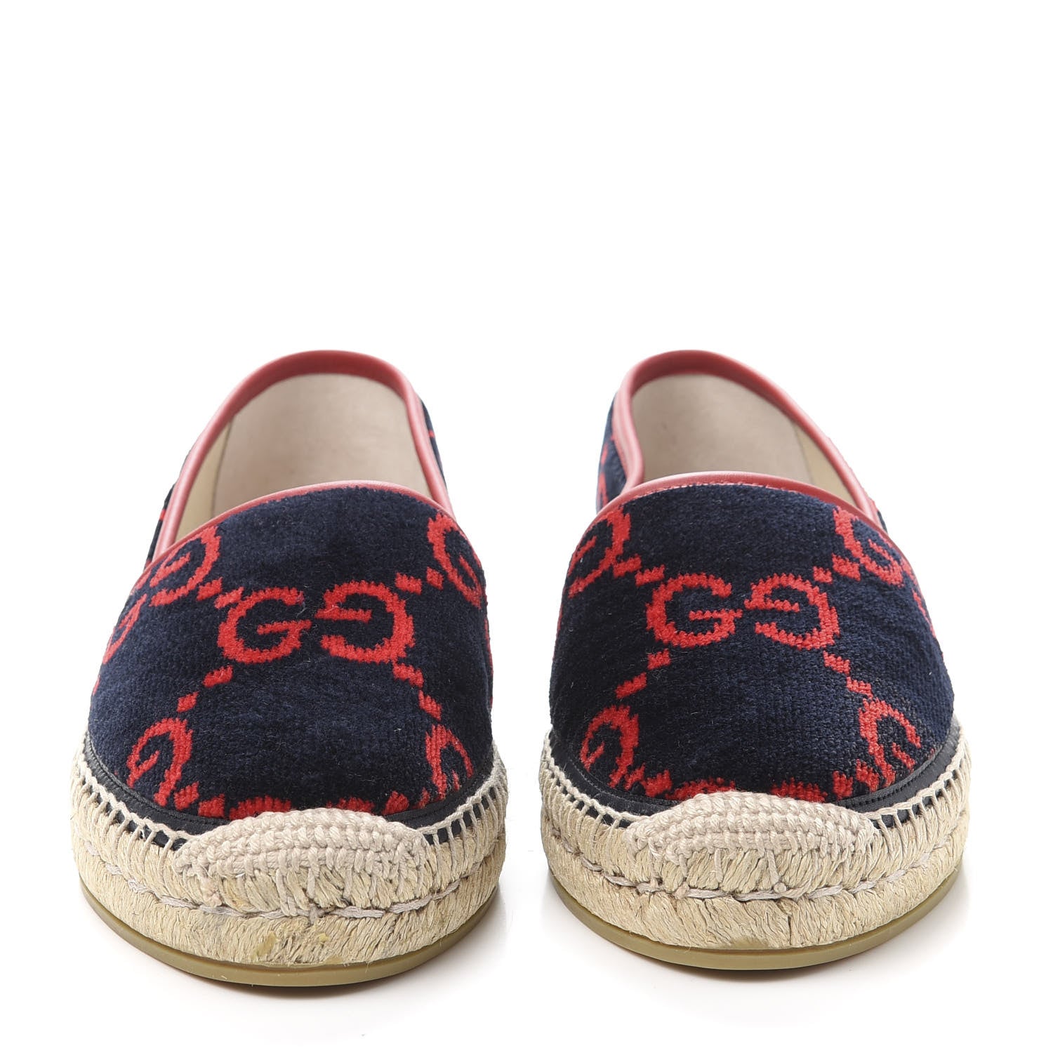 Gucci Terry Cloth GG Monogram Espadrilles 40 Blue Red 2 of 9
