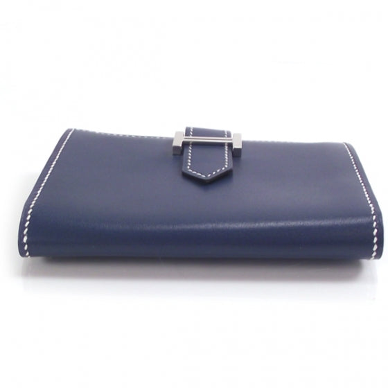 Leather Bearn Card Holder Bleu