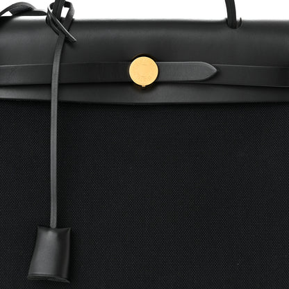 Hermes Military Toile Vache Hunter Herbag Zip PM 31 Black 9 of 12
