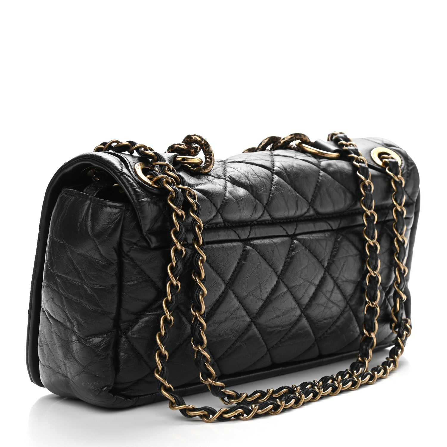 Chanel Aged Calfskin Quilted Small Pondichery Flap Black 3 of 9