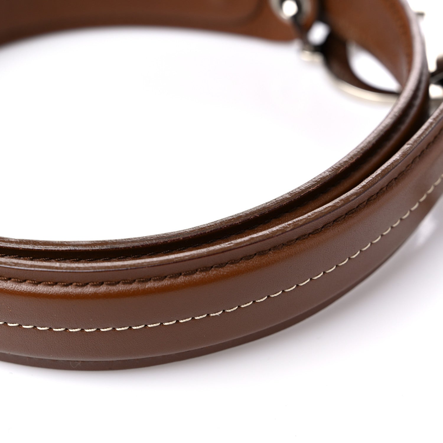 Christian Dior Calfskin Stitched CD Belt 95 38 Brown 6 of 7