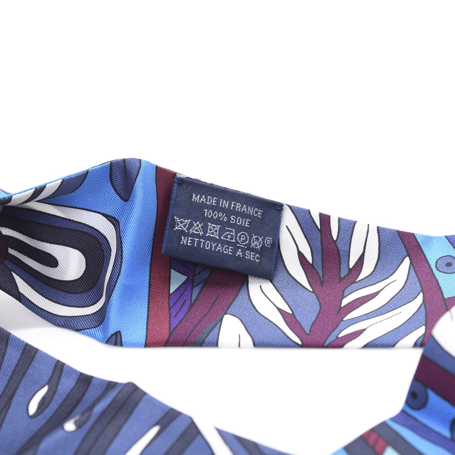 Hermes Silk Le Jardin de la Maharani Twilly Bleu Cobalt Bordeaux 2 of 4