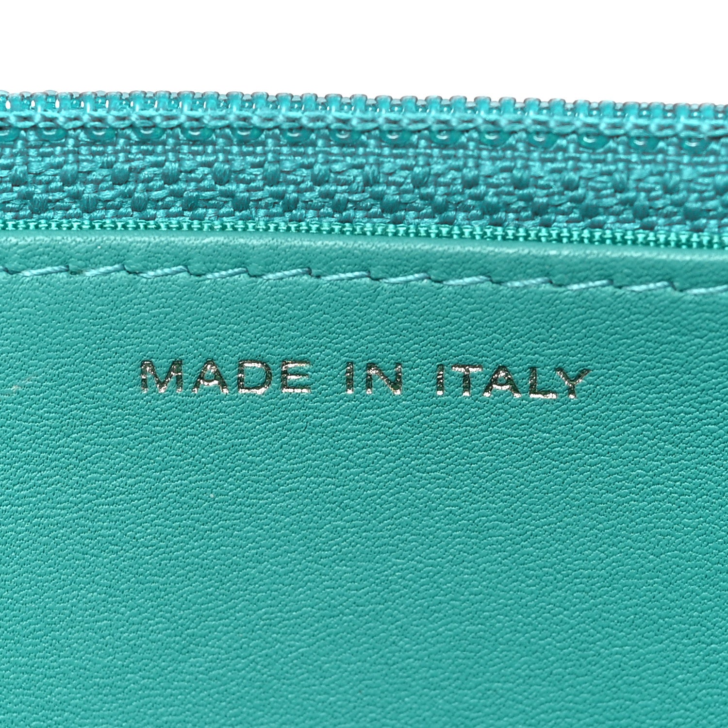Chanel Lambskin Quilted Boy Wallet On Chain WOC Turquoise 6 of 8