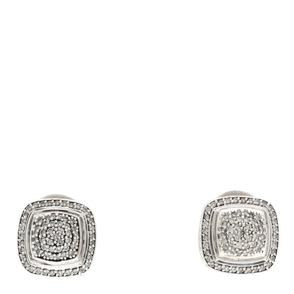 David Yurman Sterling Silver Diamond 10mm Pave Albion Earrings 1 of 4