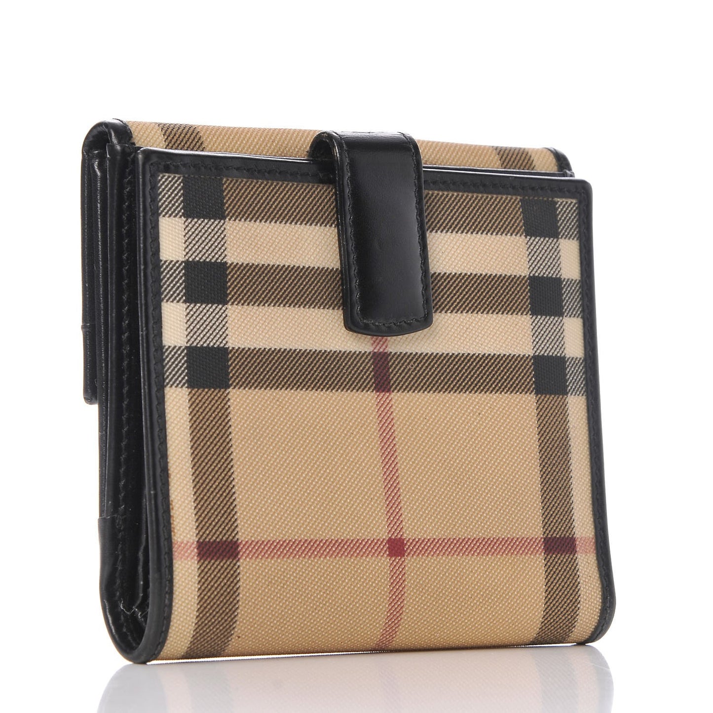 House Check Compact Wallet Black