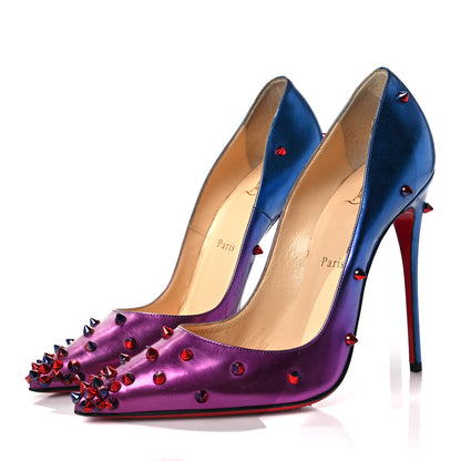 Christian Louboutin Patent Scarabe Degraspike 120 Pumps 38 Rose Digitale 3 of 12