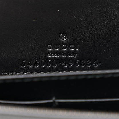 Gucci Guccissima Signature Crystal Cat Chain Wallet Black 6 of 10