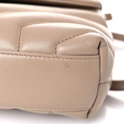 Saint Laurent Calfskin Y Quilted Monogram Toy Loulou Crossbody Bag Dark Beige 16 of 19