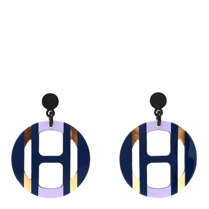 Hermes Lacquered Horn H Equipe Earrings 1 of 6