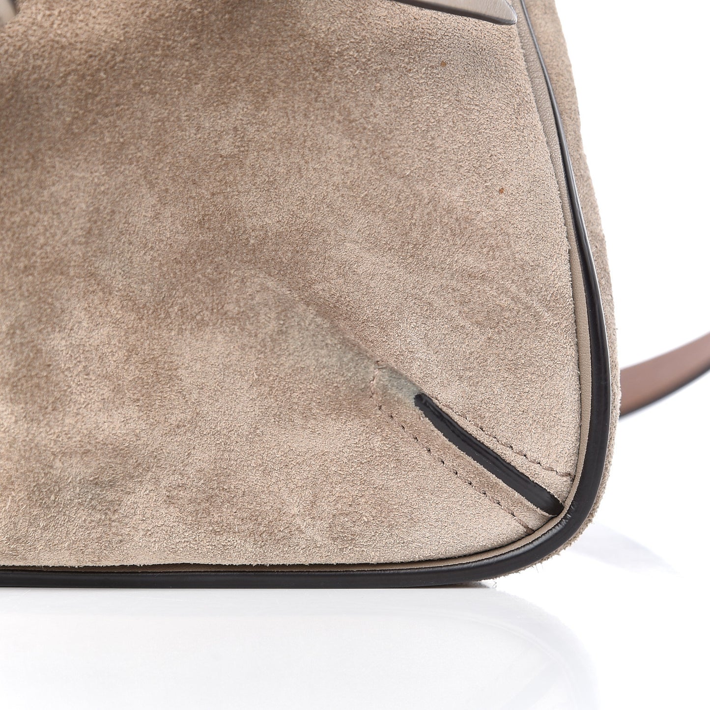 Suede Calfskin Small Lexa Shoulder Bag Motty Grey