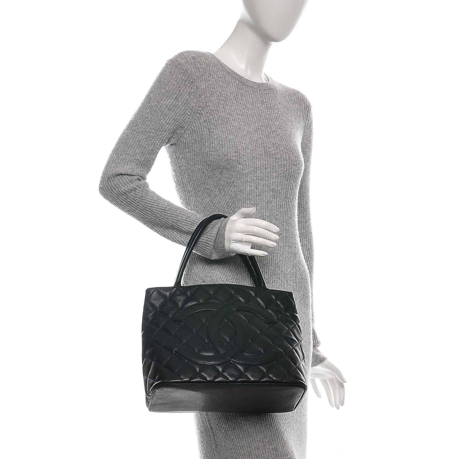 Chanel Caviar Quilted Medallion Tote Black 2 of 8