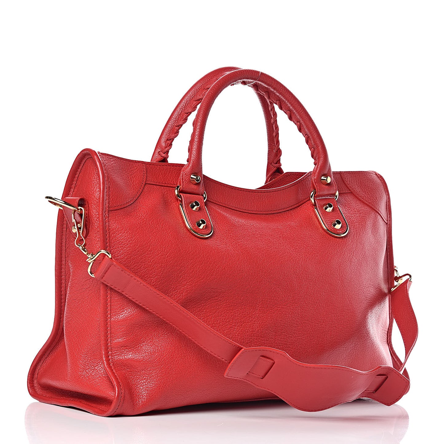 Chevre Gold Metallic Edge Hardware City Rouge Grenade