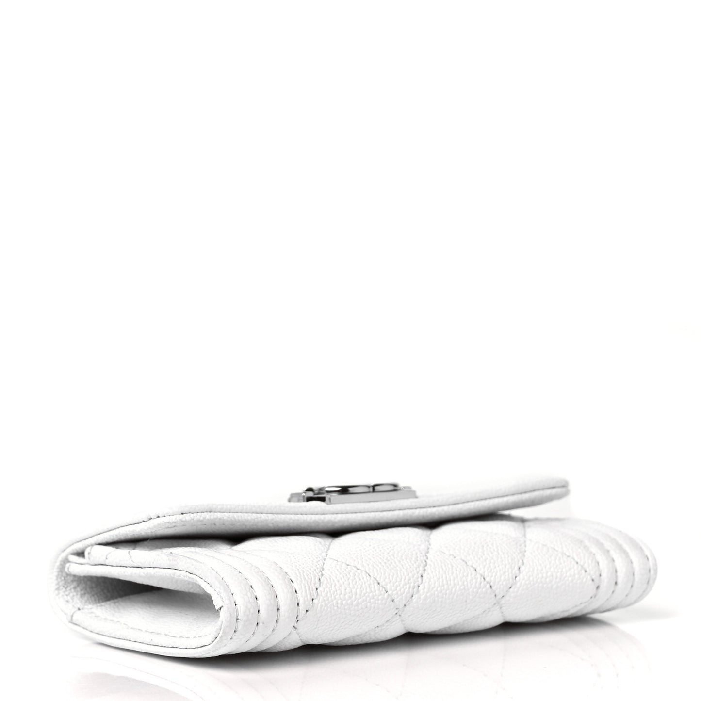 Caviar Quilted Boy Flap Card Holder White