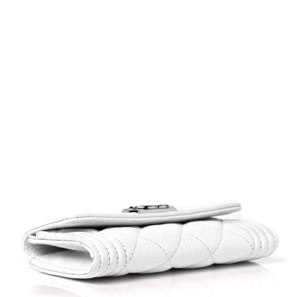 Chanel Caviar Quilted Boy Flap Card Holder White 4 of 7