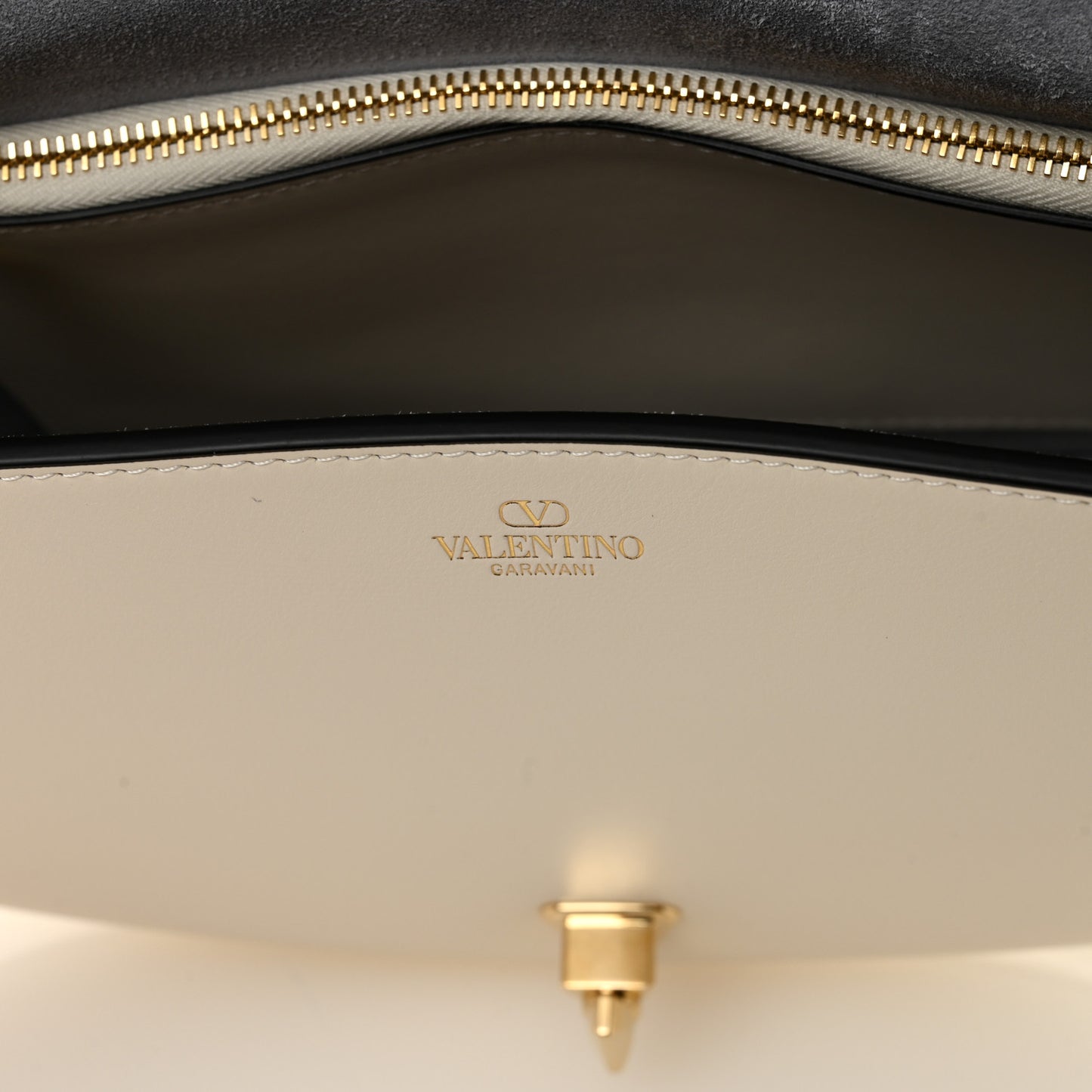 Calfskin Ohval Foldover Shoulder Bag White