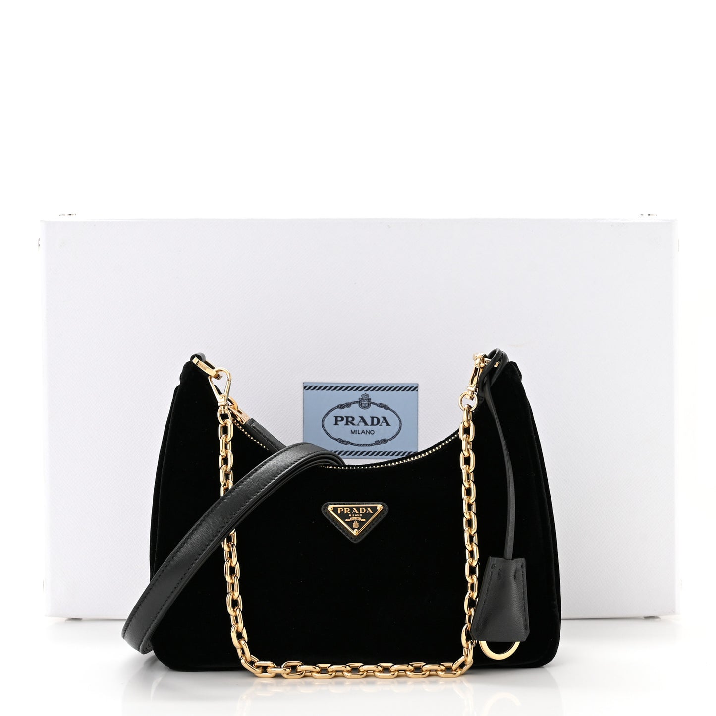 Velvet Nappa Mini Re-Edition Shoulder Bag Black