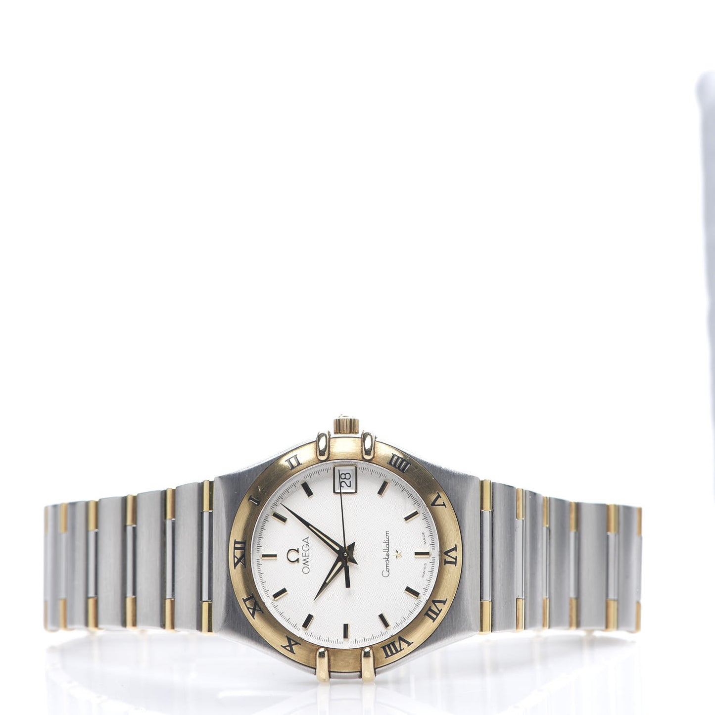 Stainless Steel 18K Yellow Gold 33mm Constellation Quartz Watch White 1312.30