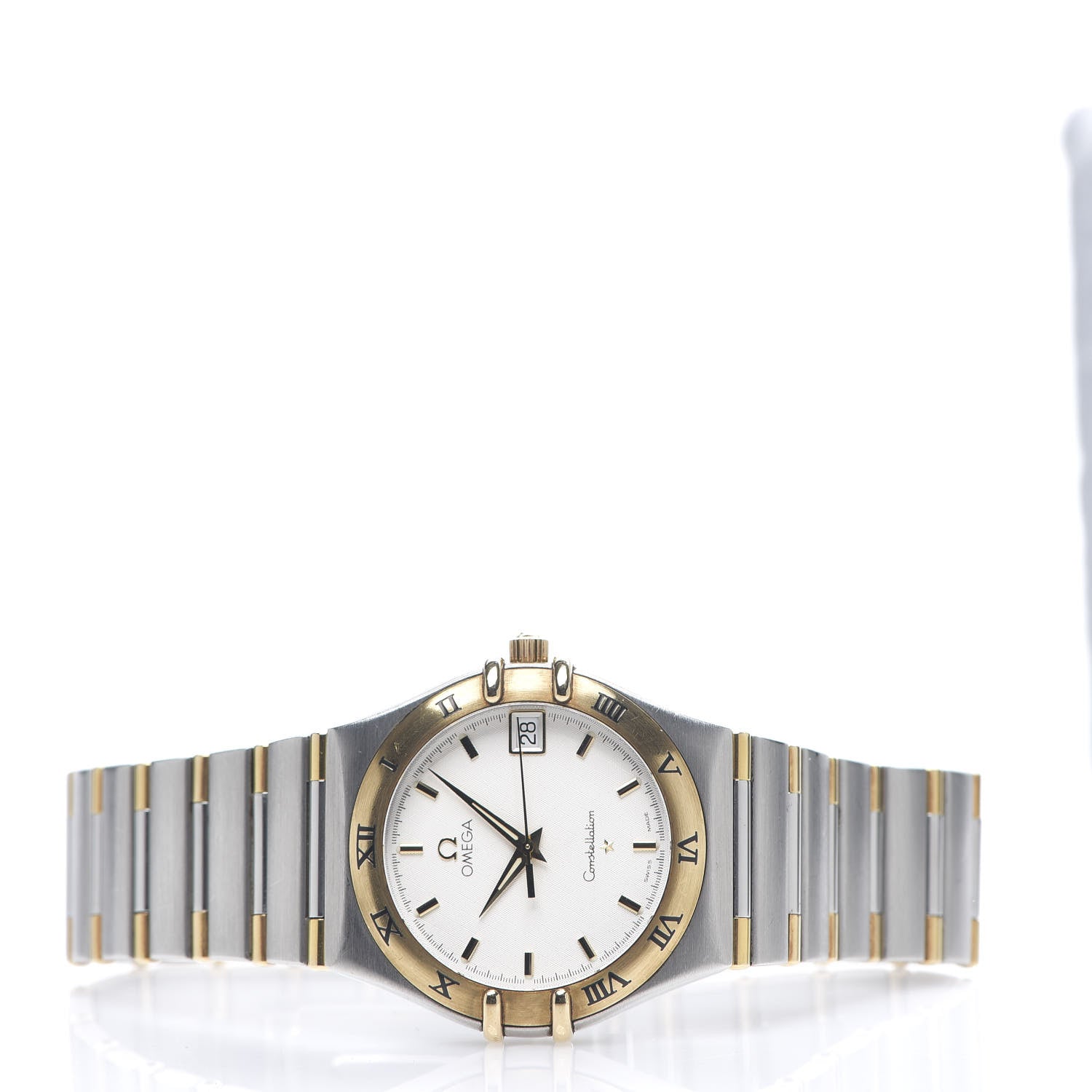 Omega Stainless Steel 18K Yellow Gold 33mm Constellation Quartz Watch White 1312.30 2 of 5