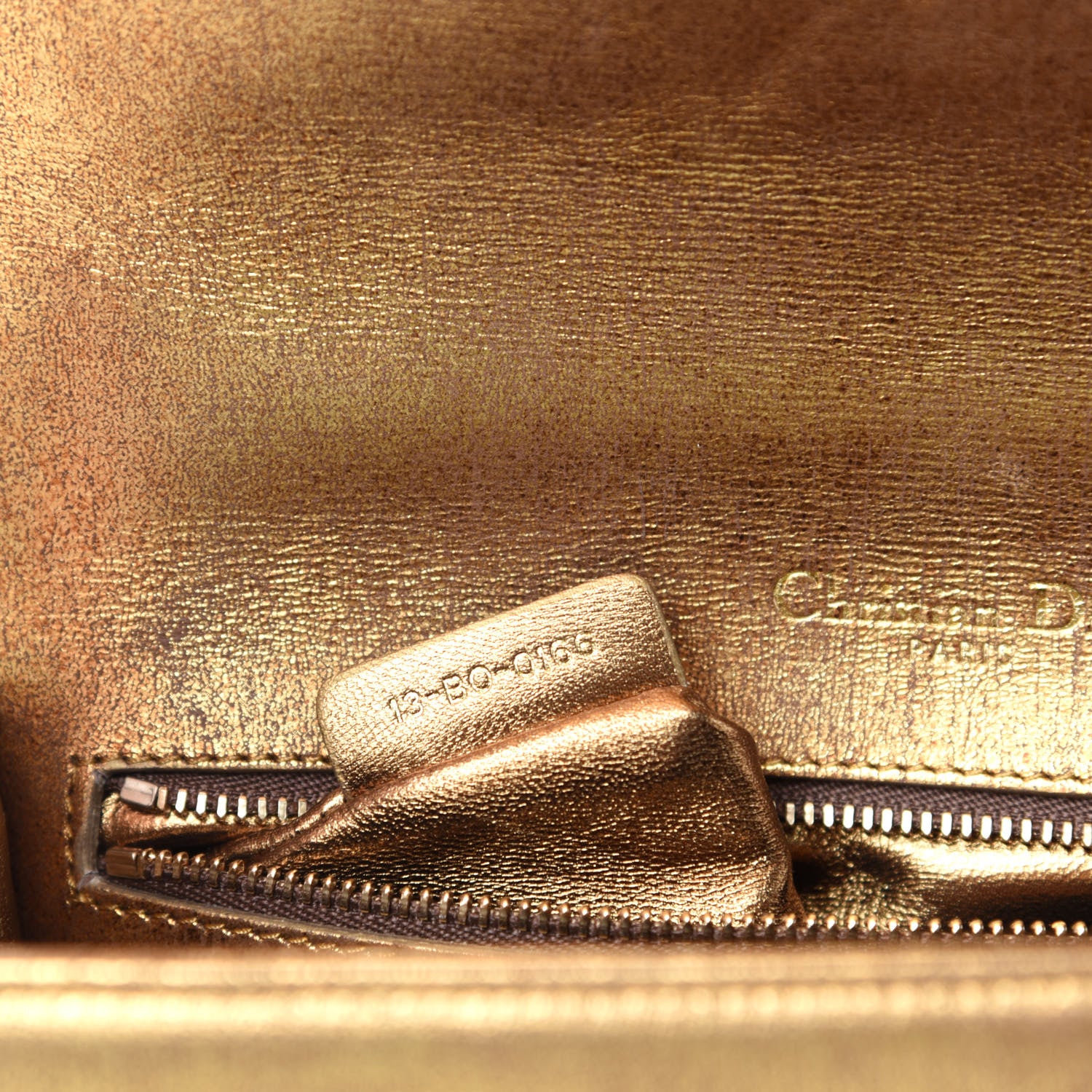 Christian Dior Metallic Brushed Calfskin Small Diorama Flap Bag Gold 10 of 12