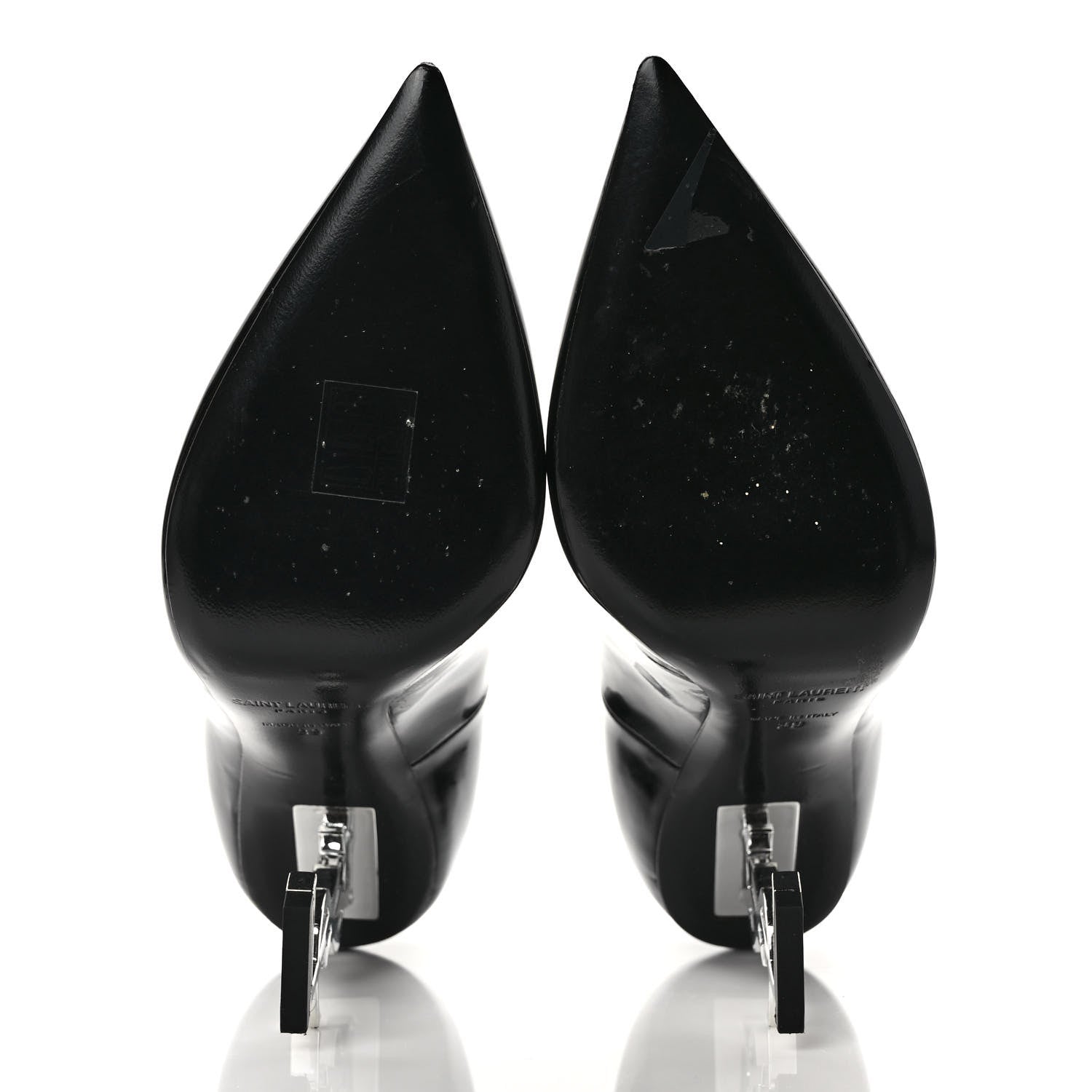 Saint Laurent Patent Opyum 110 Pumps 39 Black Silver 5 of 10