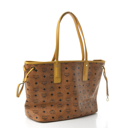 MCM Visetos Medium Liz Reversible Shopper Tote Cognac Yellow 3 of 16