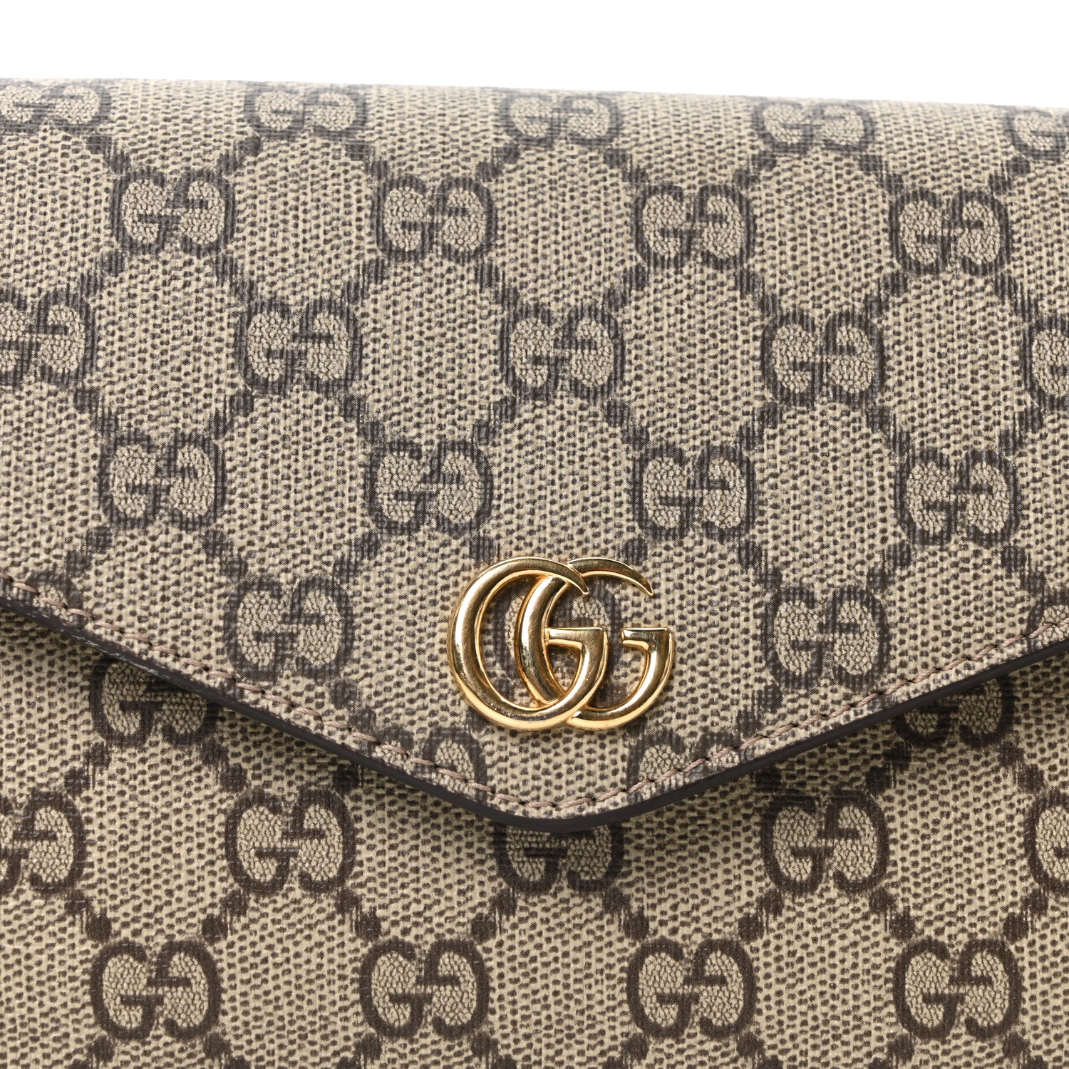 Gucci GG Supreme Monogram Textured Dollar Calfskin Web Mini Ophidia Envelope Shoulder Bag Beige Ebony 7 of 9