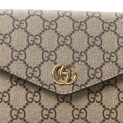 Gucci GG Supreme Monogram Textured Dollar Calfskin Web Mini Ophidia Envelope Shoulder Bag Beige Ebony 7 of 9