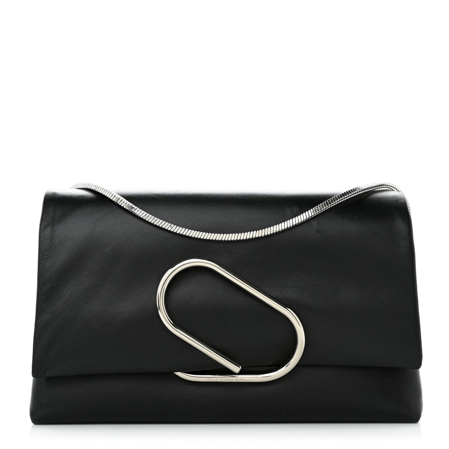 Calfskin Alix Soft Flap Clutch Black