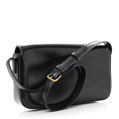 Celine Shiny Calfskin Triomphe Shoulder Bag Black 2 of 12