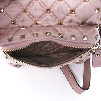 Valentino Garavani Nylon Quilted Mini Rockstud Spike Backpack Dusty Rose 6 of 11