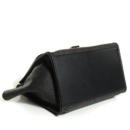 Celine Smooth Calfskin Felt Medium Trapeze Dark Grey 4 of 9