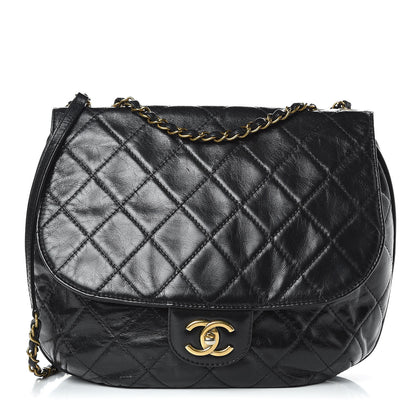 Chanel Aged Glazed Calfskin Quilted Large Bubble CC Flap Black 1 of 9