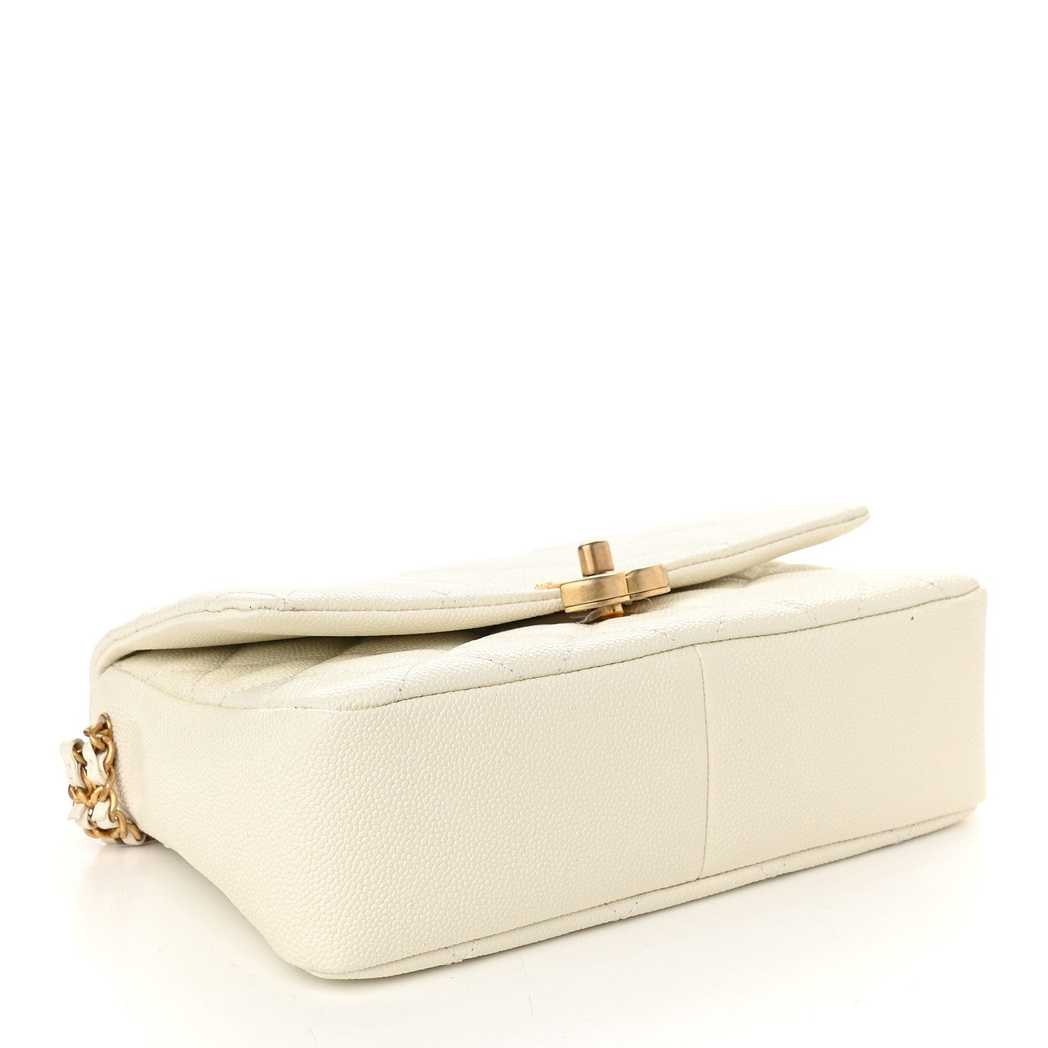 Chanel Shiny Caviar Quilted Small Chain Melody Flap White 4 of 9