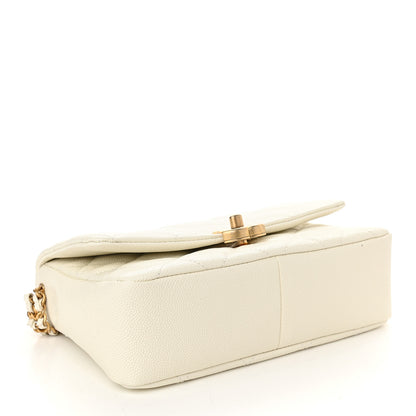 Chanel Shiny Caviar Quilted Small Chain Melody Flap White 4 of 9