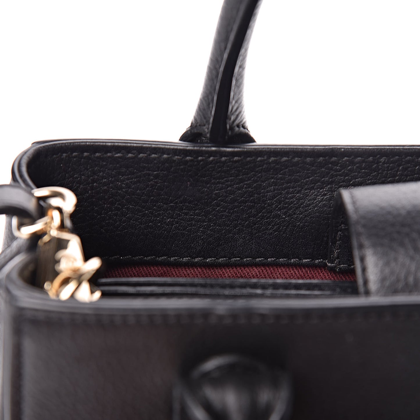 Grained Calfskin Mini Neo Executive Shopper Tote Black