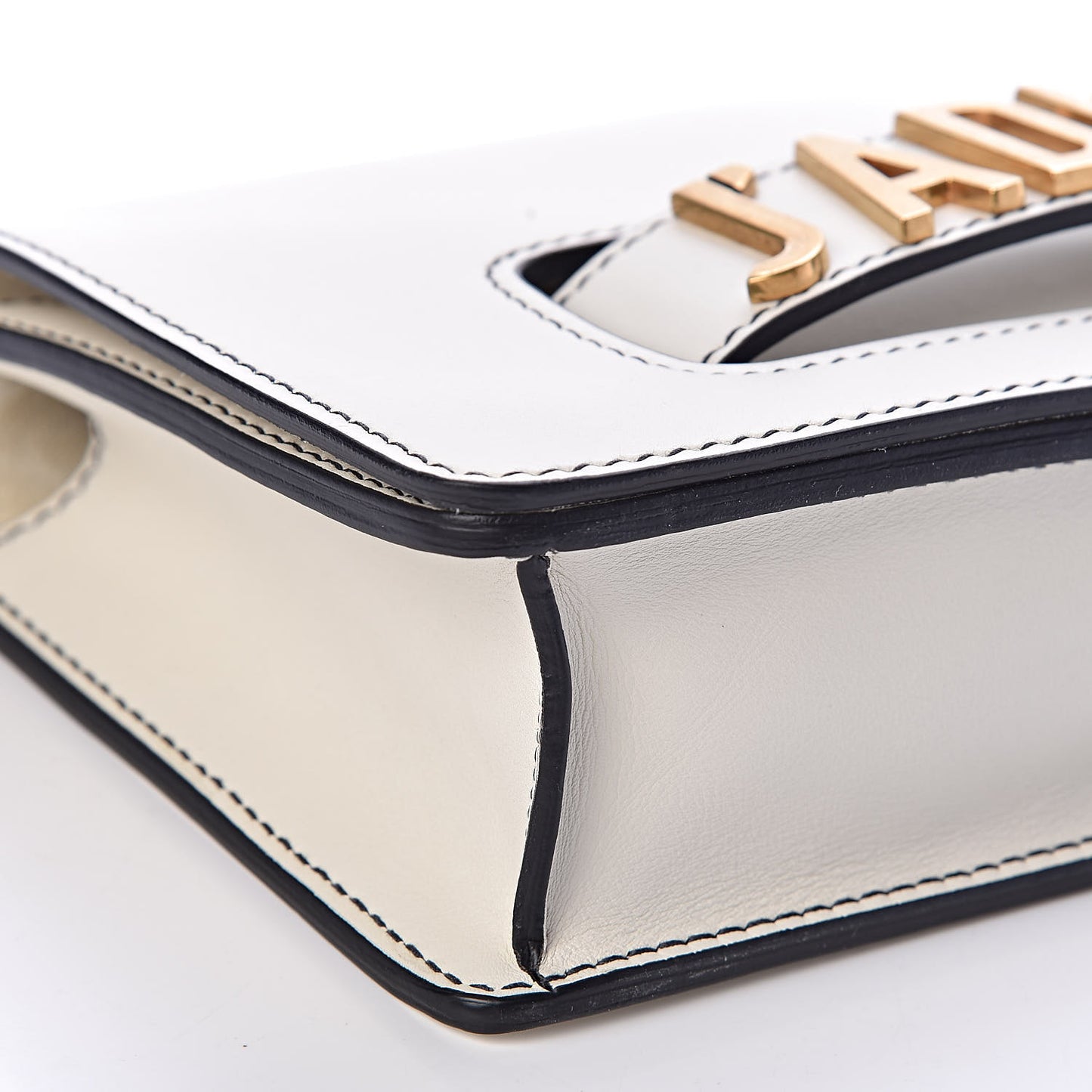 Calfskin J'Adior Chain Flap Bag Off White