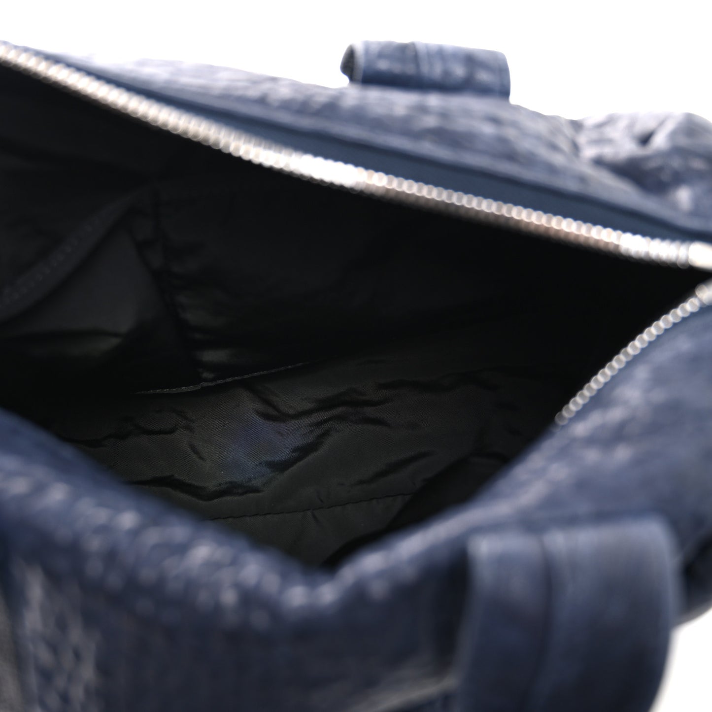 Pebbled Lambskin Rocco Black Silver Hardware