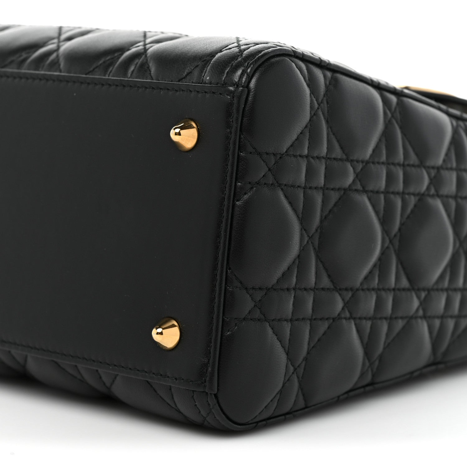 Christian Dior Lambskin Cannage Medium Lady Dior Black 8 of 10