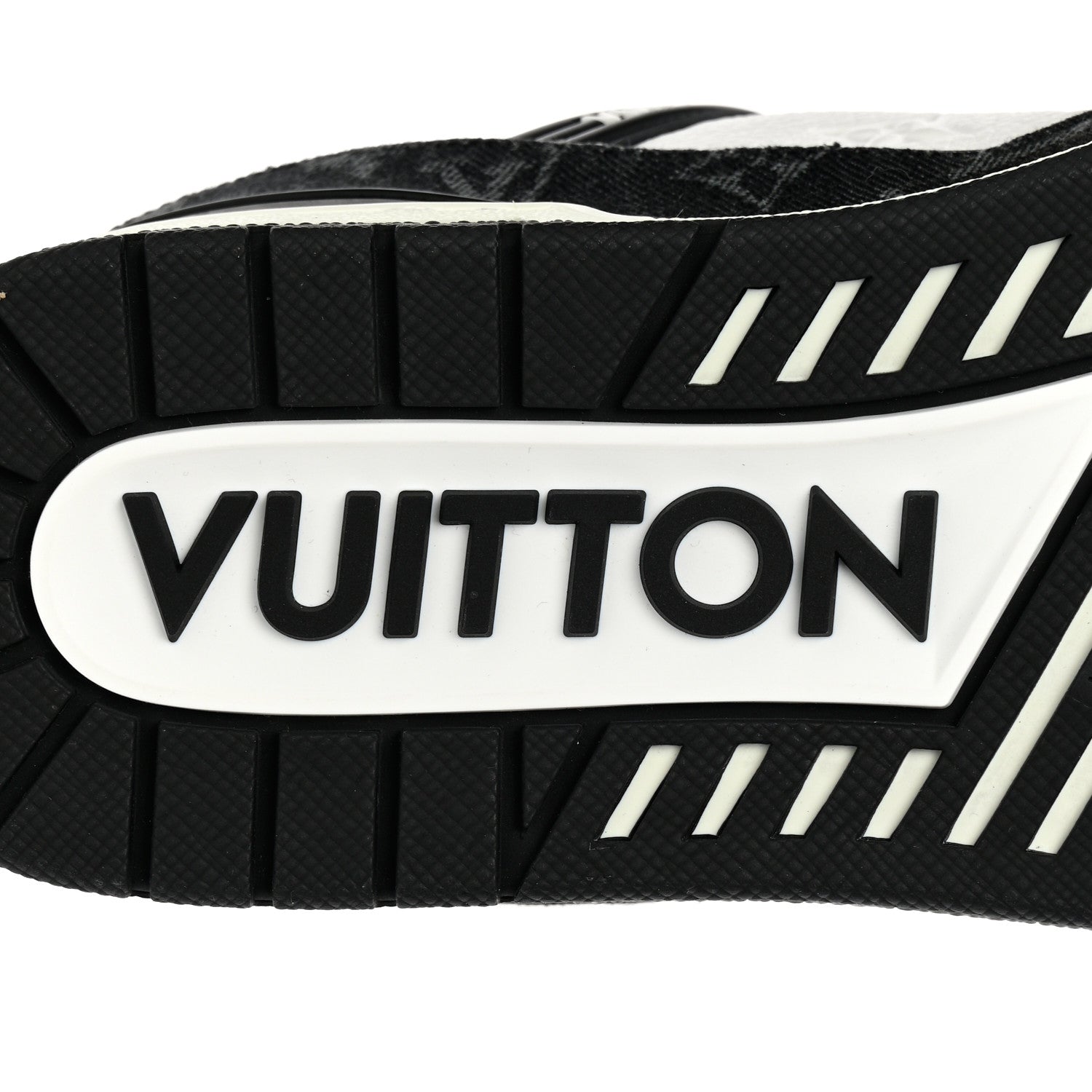 Louis Vuitton Calfskin Monogram Denim Mens LV Trainer Sneakers 8.5 Black 6 of 15