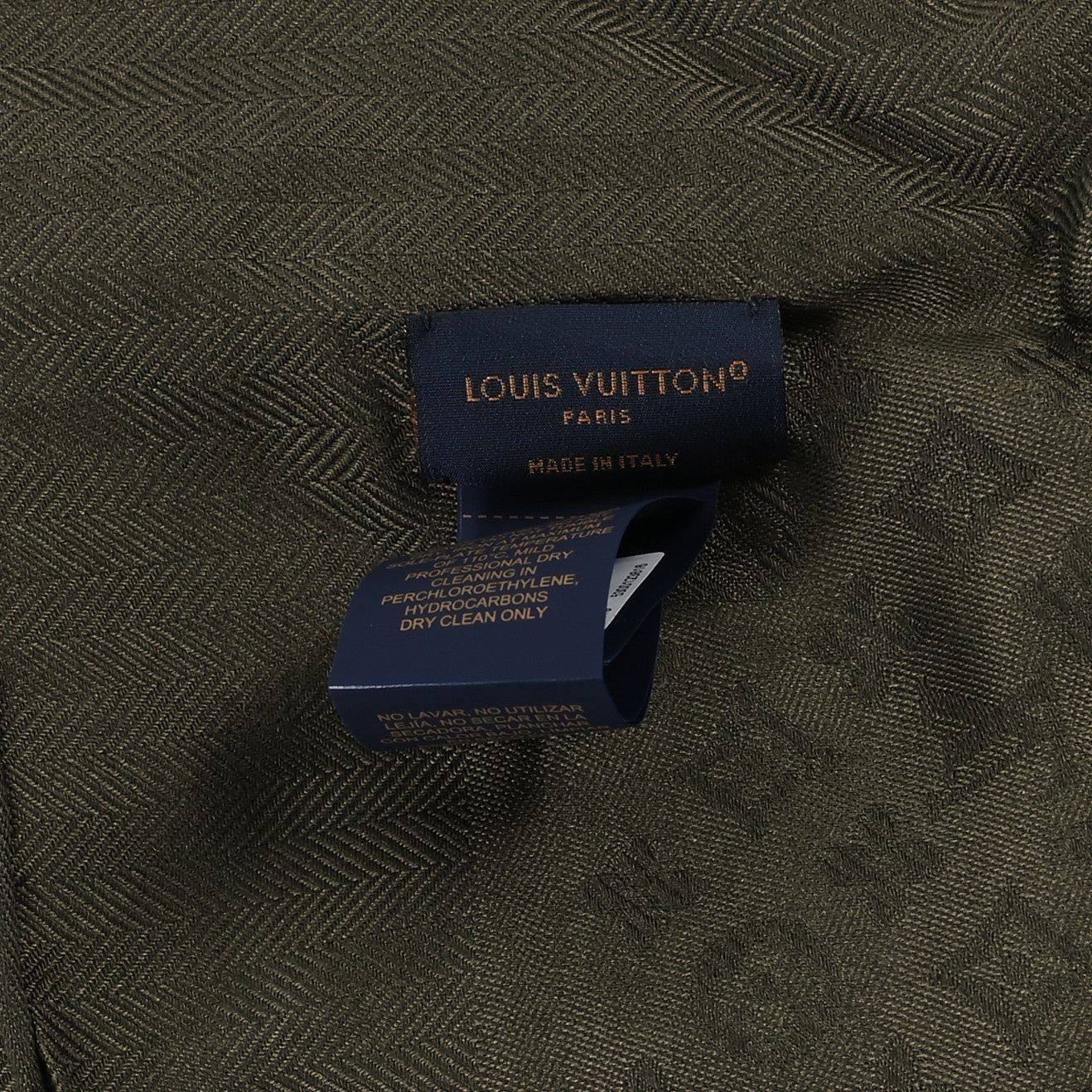 Louis Vuitton Wool Silk Monogram Evermore Shawl Kaki 2 of 3