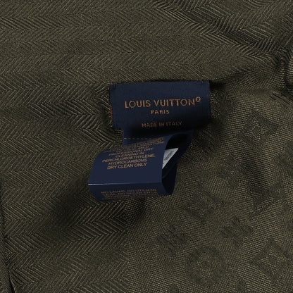 Louis Vuitton Wool Silk Monogram Evermore Shawl Kaki 2 of 3