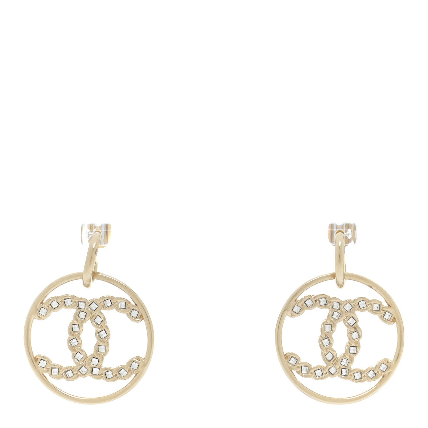 Baguette Crystal High Society CC Drop Earrings Gold