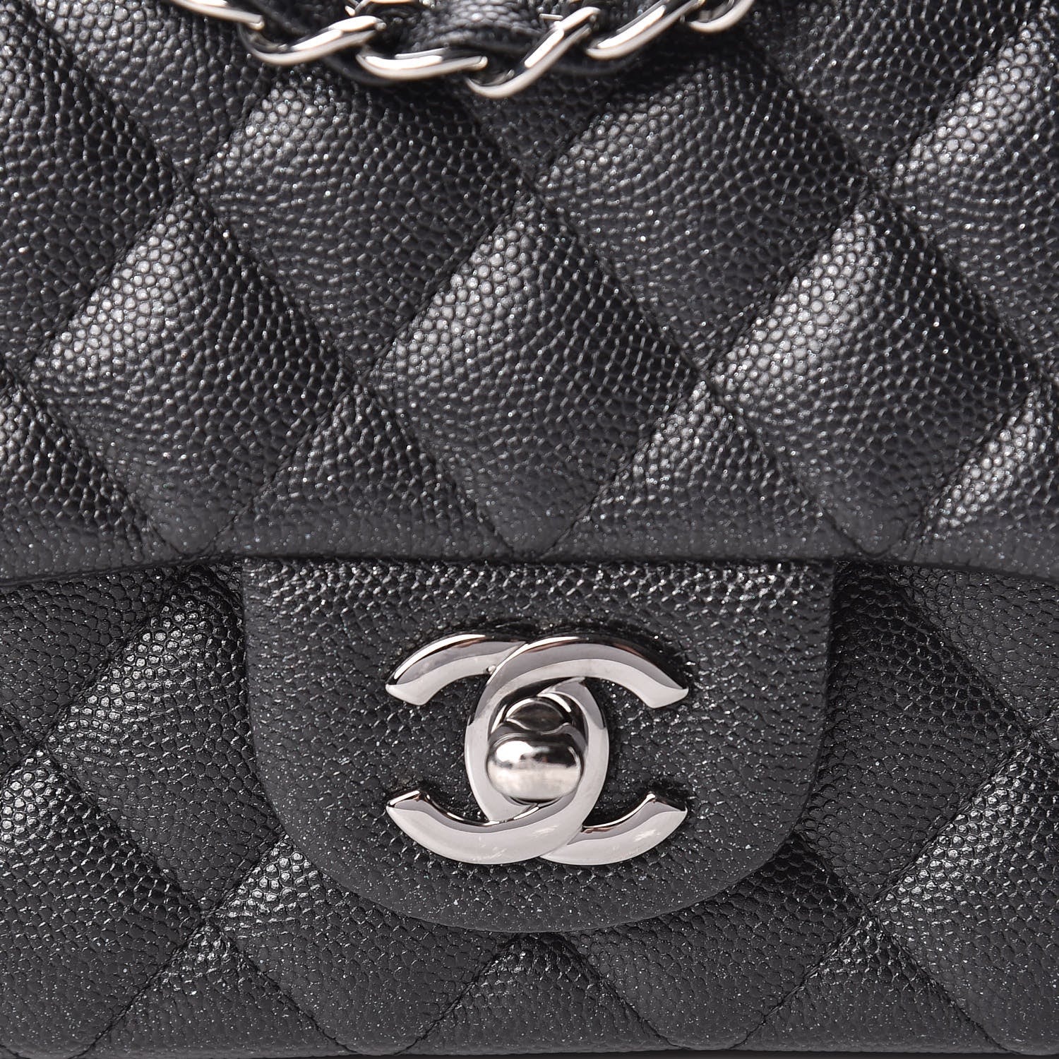 Chanel Iridescent Caviar Quilted Mini Rectangular Flap Black 8 of 13