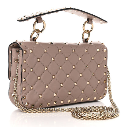 Valentino Garavani Nappa Small Rockstud Spike Shoulder Bag Poudre 3 of 10