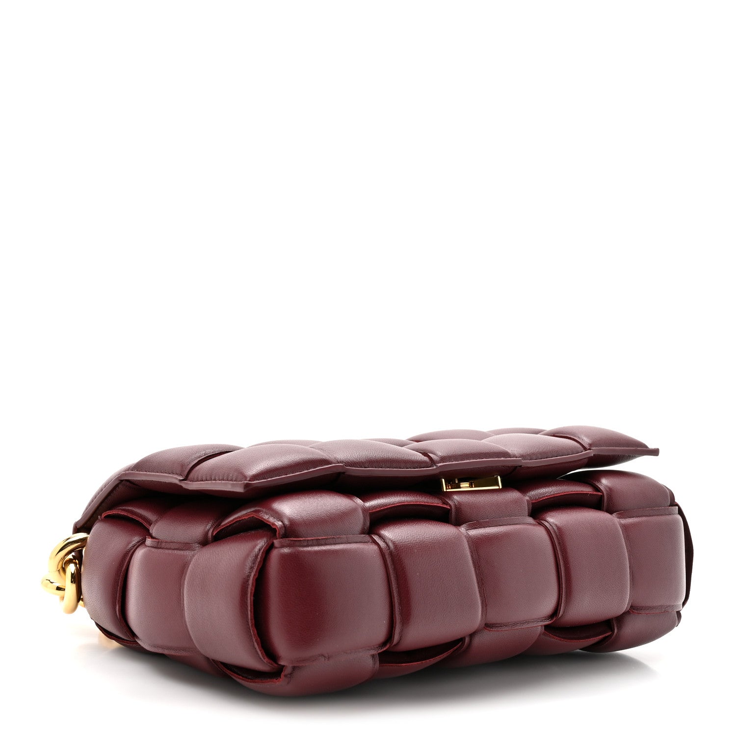 Bottega Veneta Lambskin Maxi Intreccio Padded Chain Cassette Crossbody Bag  Barolo 4 of 9