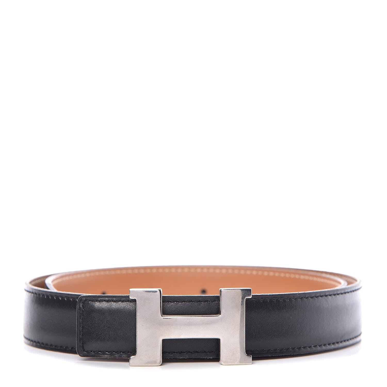 Hermes Box Chamonix 24mm Constance H Belt 65 Black Natural 1 of 16