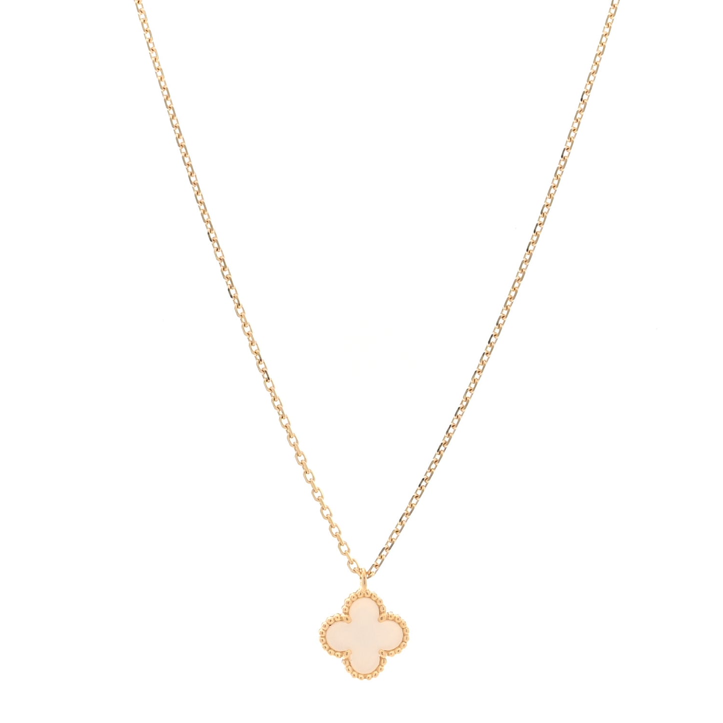 18K Yellow Gold Mother of Pearl Sweet Alhambra Pendant Necklace